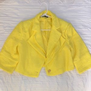 Yellow Cropped Blazer